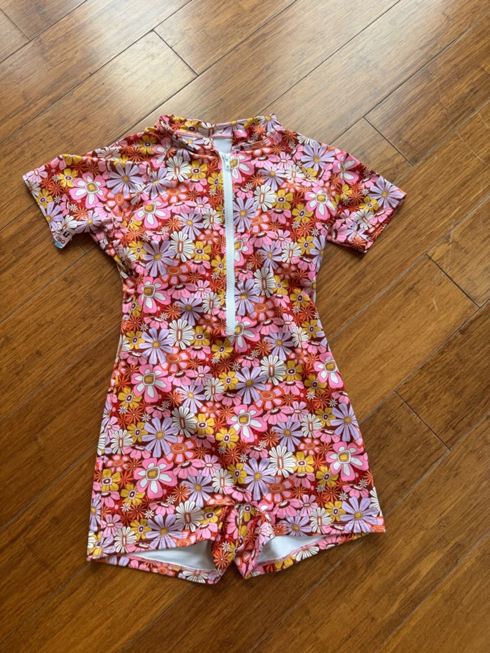 Lime Ricki Groovy Blooms Rash Guard one piece